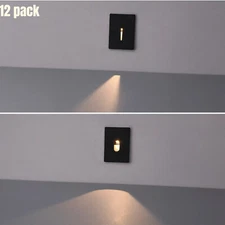 12 Pack LED Vertical 5CCT Replaceable Magnetic Faceplat Indoor Stair Light