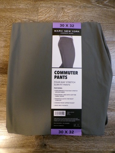 MARC New York NWT Men's Gray Commuter Pant Slim Fit Choice: 30x32, 32x30, 36x30 - Picture 4 of 17
