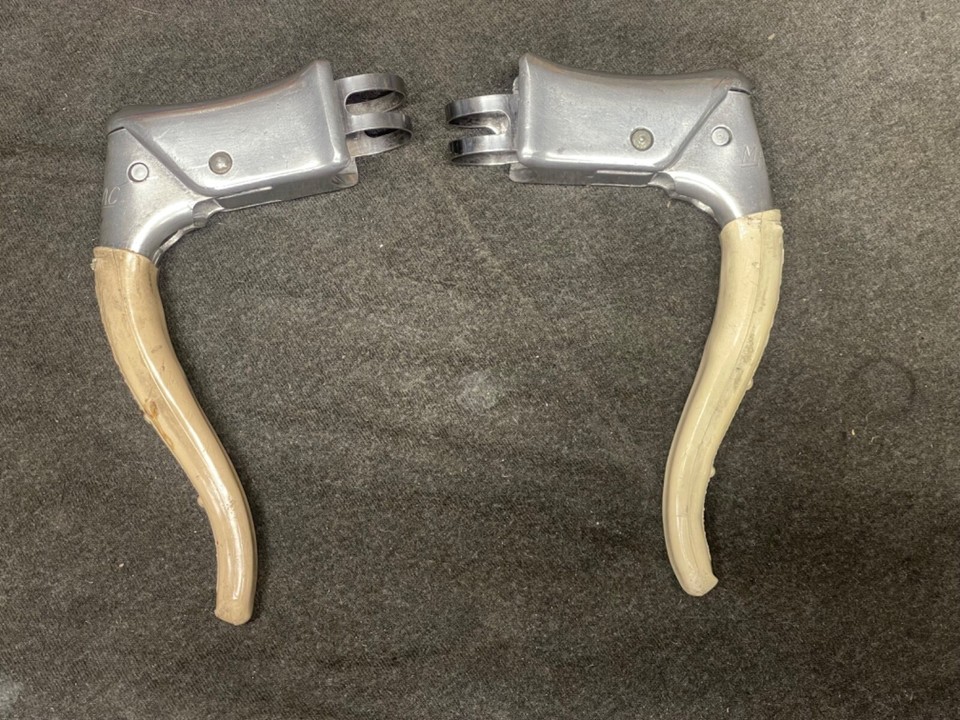 Vintage Mafac Brake Levers NO Hoods Made in France White Lever Covers
