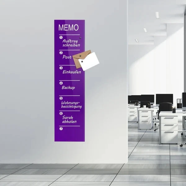 Glas Wochenplaner 80 x 20 cm - Magnettafel Memoboard Whiteboard Familienplaner - Bild 4 von 4