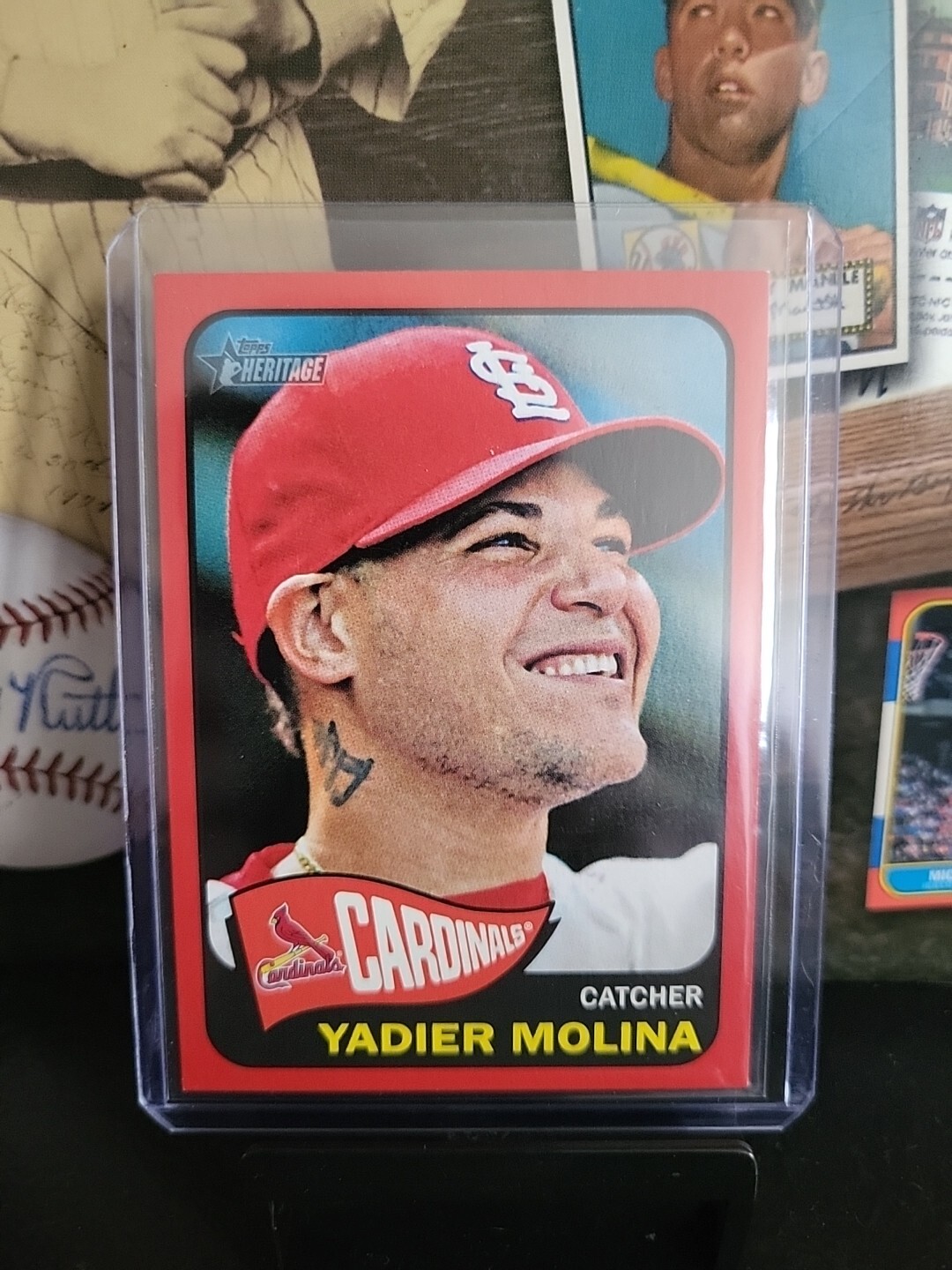 2014 Topps Heritage Red Border Yadier Molina #491