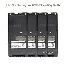 4 Pack BP-209N Battery For ICOM Two-Way Radio Two-Way Radio IC-F4GT IC-F41GT