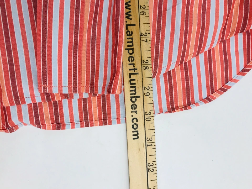 Gap Shirt Men's Size Small Orange White Striped Classic Button Up Long Sleeve - Image 4 of 4