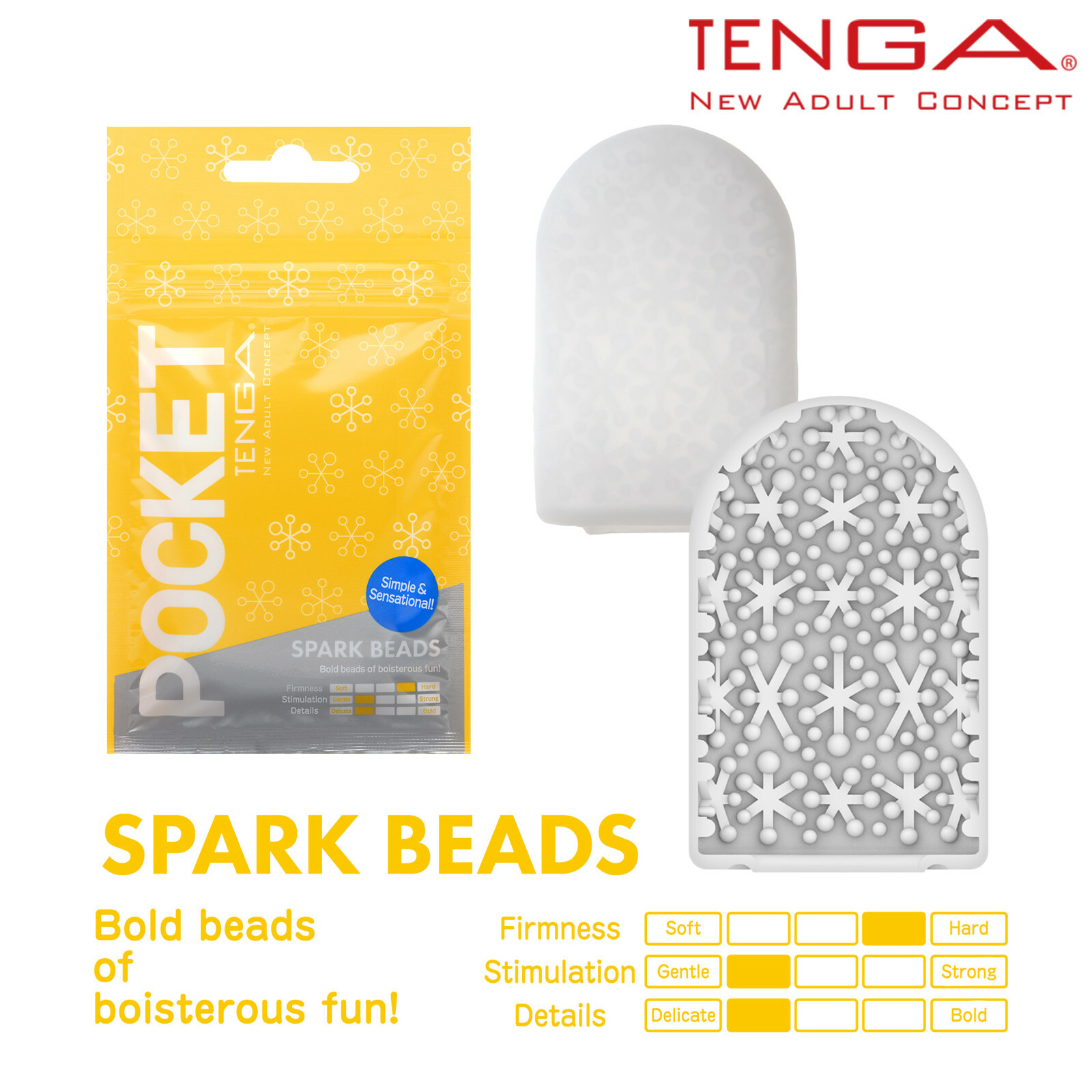 Tenga Pocket Spark Beads Male Handjob Sex Toy for Penis Massager in TPE