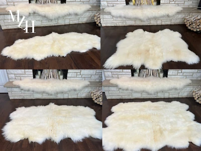 MODERN LUXURY HOMES Large Natural Sheepskin Fur Rug Throw