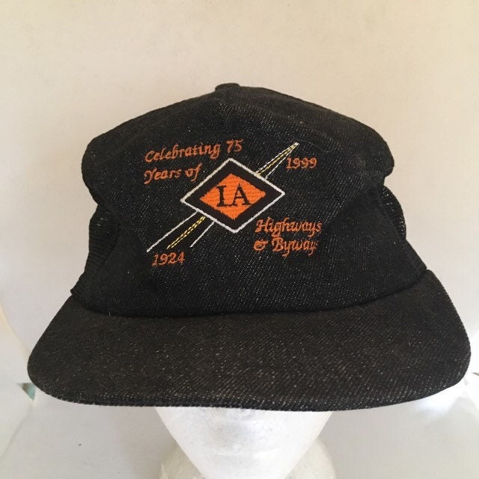Vintage LA Highway and byway Trucker Snapback hat 1990s 80s Z1 image 2