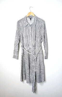 NEW Lane Bryant Black White Striped Belted Shirt Dress Women's 20 | eBay