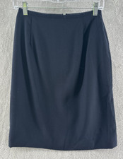 VTG Lauren Ralph Lauren Skirt Womens Sz 6P Navy Blue Pencil Skirt 100 Wool