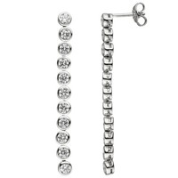 OhrhäNger Ohrringe HäNgerstecker 46,4X4,1Mm StäBchen Mit Zirkonia, 925 Silber