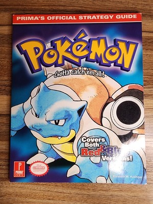 MINTY! RARE! Pokemon Blue Prima Official Strategy Guide Book Covers Red & Blue