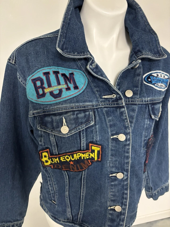 Vintage B.U.M. Chaqueta de jean Equipment para mujer talla mediana Foto 2 de 4