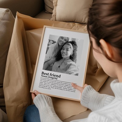 Personalisiertes Fotogeschenk Beste Freundin Bestie Definition Druck Geburtstag Wandbild