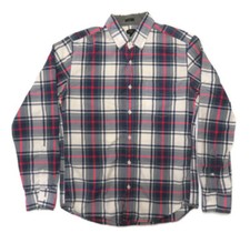 J Crew Button Down Down Mens Medium Slim Fit Oxford Tartan Plaid Long Sleeve