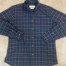 MIZZEN + MAIN MIZZEN MAIN Trim Fit Blue Check Mens Button Up Shirt - XL