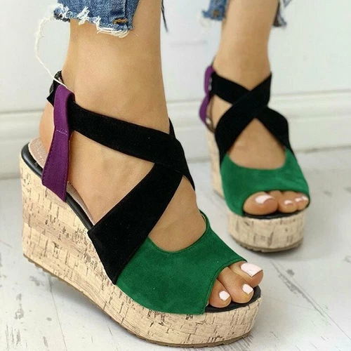 Summer Women Platform Roma Sandals Ankle Strap High Wedge Heel Open Toe Shoes - Picture 16 of 23