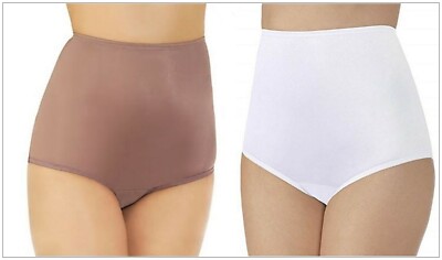 2 Vanity Fair Perfectly Yours Ravissant Brief Panties 15712 White Walnut 11 4XL 