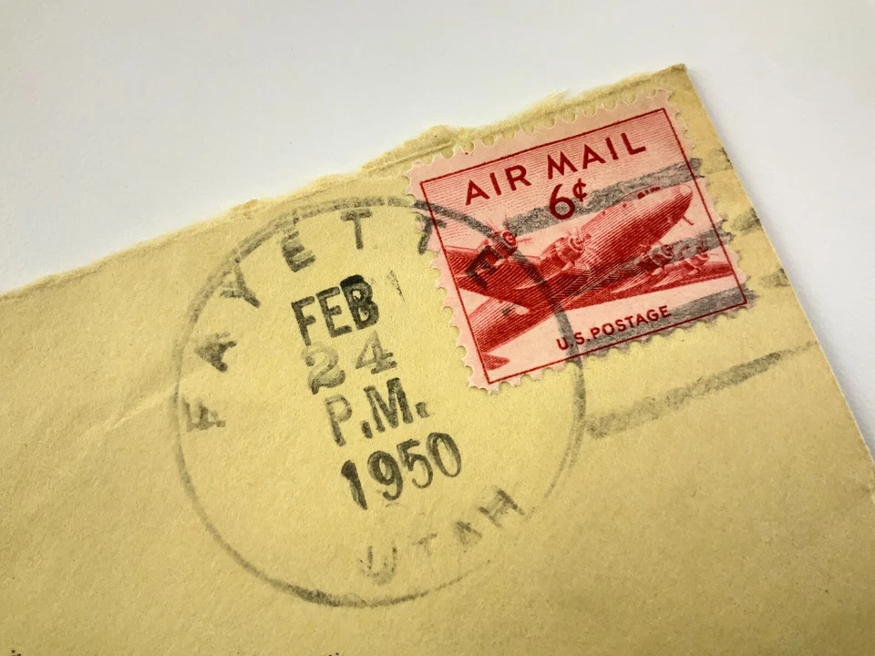 Air Mail United Benefit Life Insurance Fayette Utah 1950 USA Envelope HH289 - Image 4 of 4