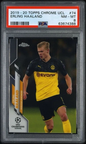 2019 Chrome UCL Base Erling Haaland RC PSA 8