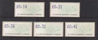 CYPRUS 2003 ATM FRAMA LABELS POSTHORN SET OF 5 Values MNH