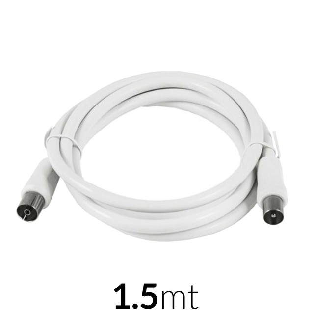 Cable Antena TV macho/hembra 1.5m blanco Extrastar Compra online en eBay