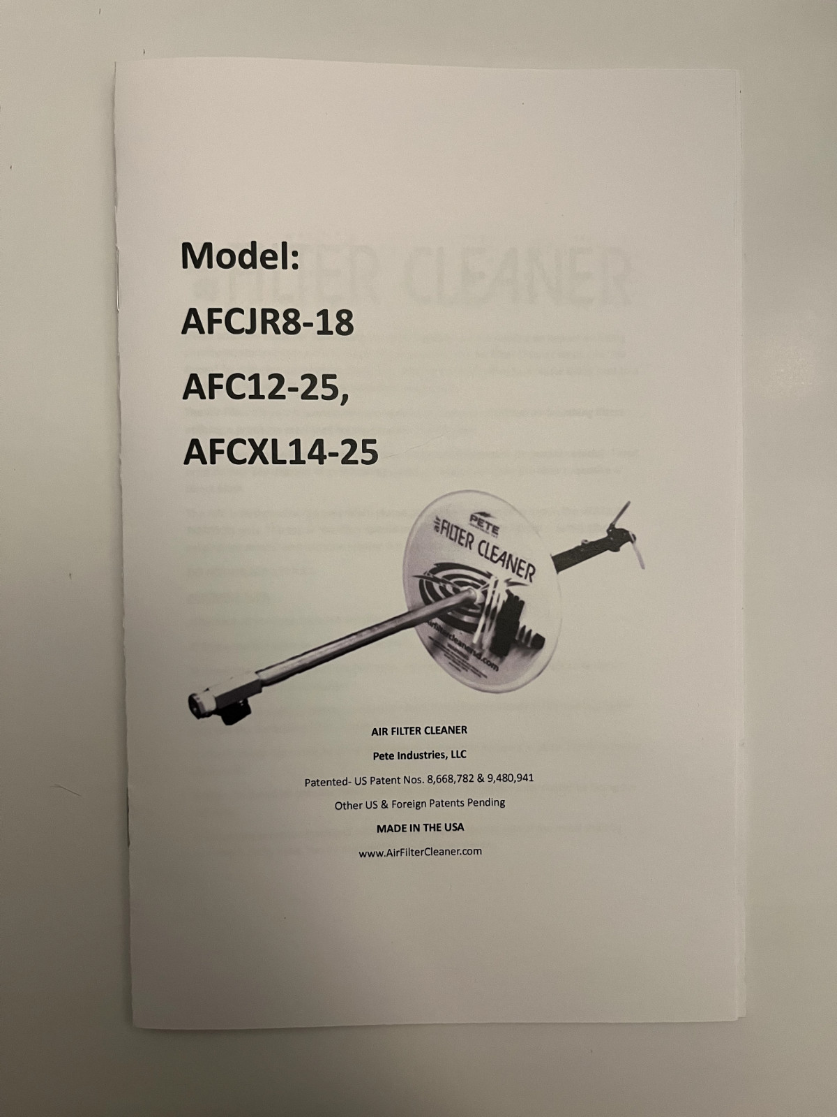JUNIOR Air Filter Cleaner Tool kit from Pete Industries, LLC SD&nbsp; AFCJR8-18&nbsp;