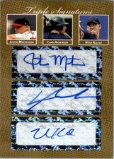 2008 Justin Masterson * Lars Anderson * Ryan Kalish Rookie GOLD Auto #/10