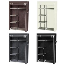 WATERPROOF PORTABLE FABRIC WARDROBE SHELVING CLOTHES STORAGE CUPBOARD