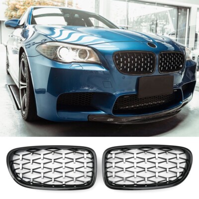 Grille Diamond Style Gloss Black for BMW 5 Series F10 F11 | 2010-2017