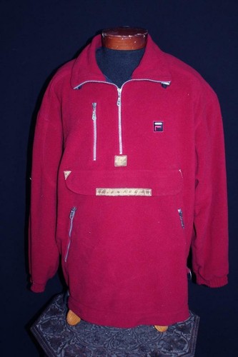 Vintage 1980'S Rosso Non Usato FILA Pile Sci Giacca Misura Grande