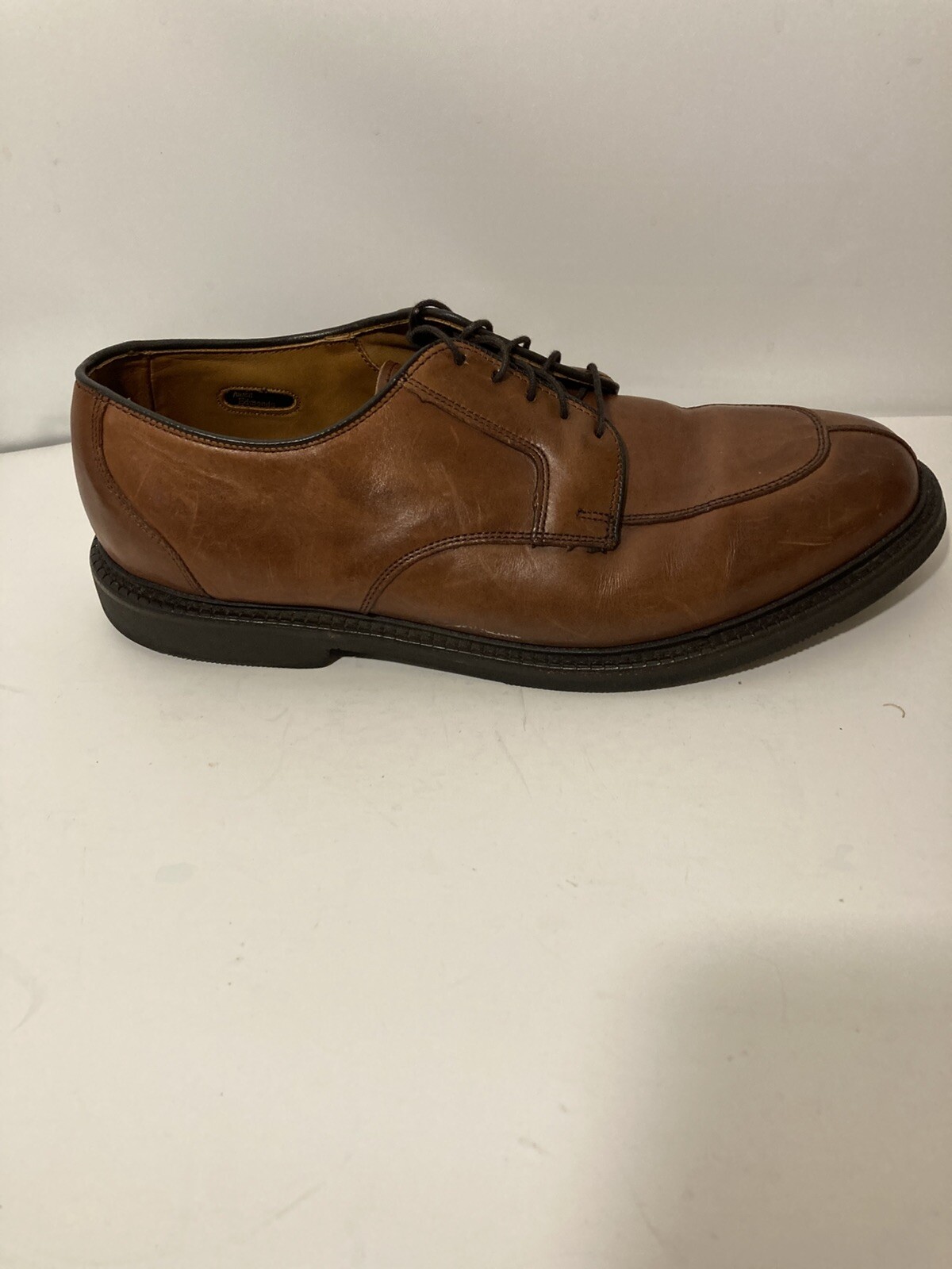 SAOLA Scarpa ALLEN EDMONDS da uomo 10D Ashton punta a spillo in pelle marrone suola in gomma made in USA EUC
