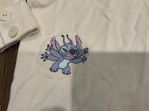 NUOVO cardigan donna Adidas Originals Disney Lilo & Stitch beige HT3945 taglia M - Foto 4 di 11