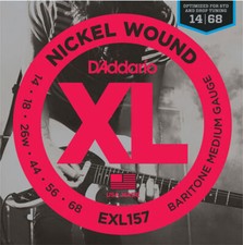 D'Addario EXL157 Nickel Wound, Medium Baritone Guitar Strings, 14-68 String Set