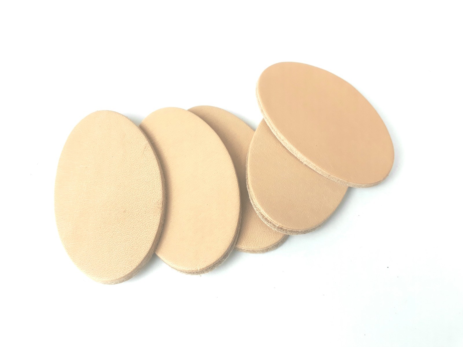 Leather oval blanks pyrography keyring name tag initials veg tan plain X 5