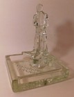 Spectacular Vintage Czech Huge Clear FIGURINE with ALPHORN Art Glass Paperweight — photo 1