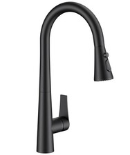 High Black Kitchen Faucet with Pull Down Sprayer, Classic High Arc Stainless ...