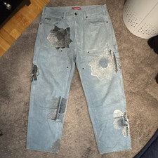 Supreme X Nate Lowman Men s Light Blue Wash D...