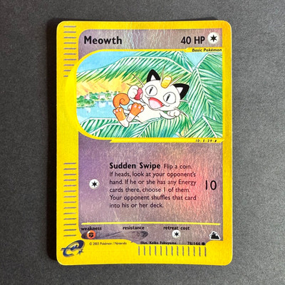 MEOWTH 78/144 Reverse Holo Rare Pokemon TCG Skyridge Vintage Card