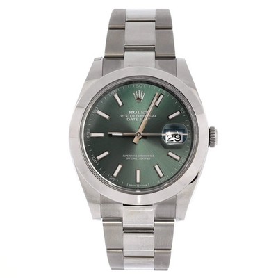 Rolex Oyster Perpetual Datejust Mint Green Automatic Watch Stainless Steel 41