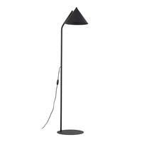 Stehlampe Stehleuchte Metall 145 Cm Kegelschirm FußSchalter E27 Schwarz Retro