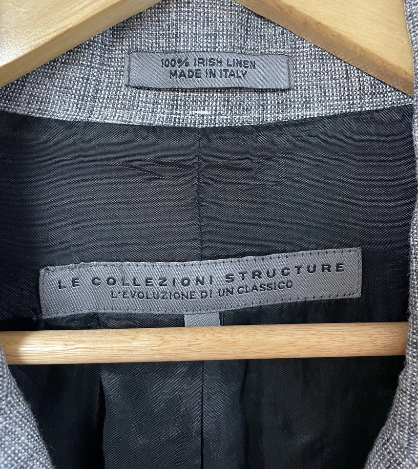 LE COLLEZIONI STRUCTURE Sport Coat Blazer Jacket Large 100% Irish Linen READ - Image 3 of 4