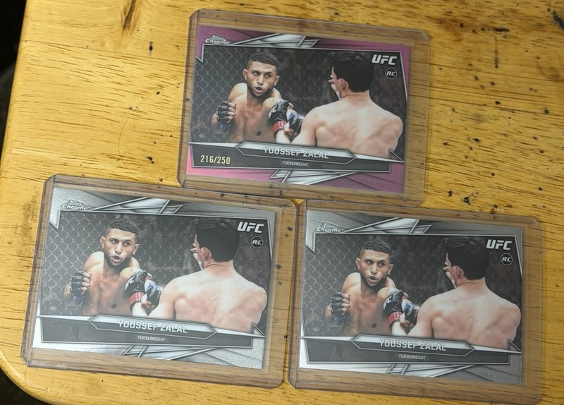 2026 Topps Chrome UFC ROOKIE RC Lot (3) Pink /250 Youssef Zalal 🔥 🔥 🔥