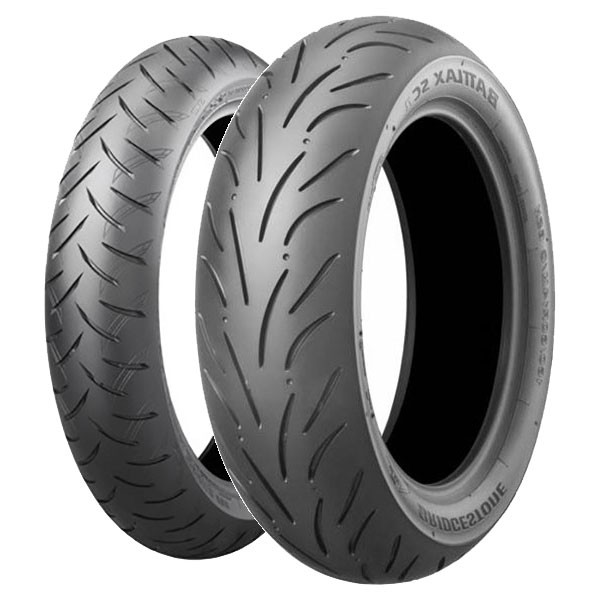 TYRE PAIR BRIDGESTONE 120/70-15 56H BATTLAX SC2 + 90/90-14 46P BATTLAX SC1