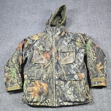 Mossy Oak Jacket Mens Large Camo Hooded ScentLok Hunting APX Barricade Parka