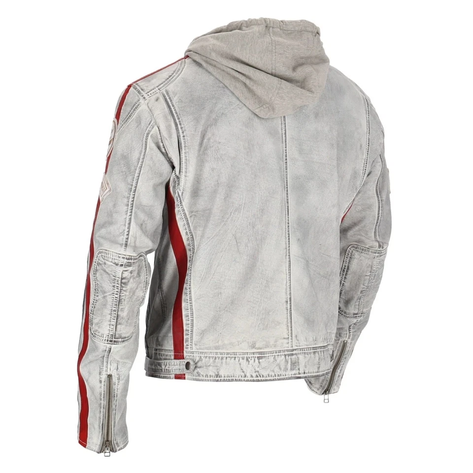 Motorrad-Lederjacke Retro/Vintage/Racing Stil - Bild 3 von 4