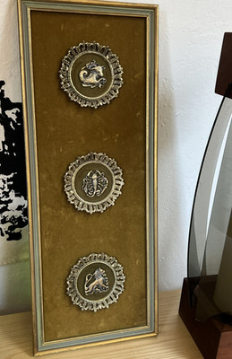 Zodiac Horoscope Wall Art MCM Velvet & Metal Emblems, 9x23 Leo, Cancer, Taurus