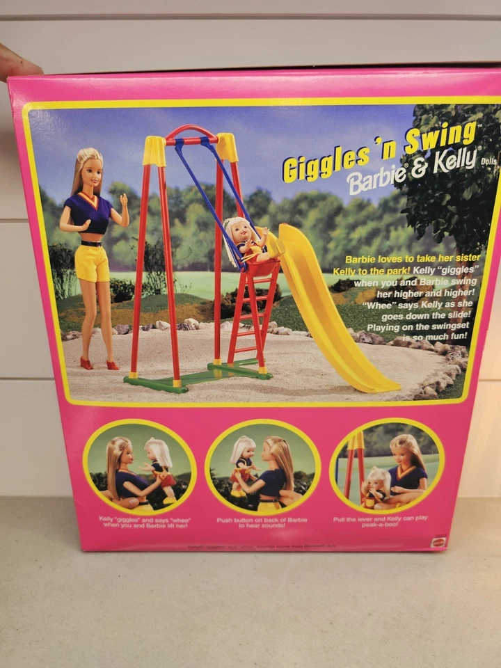 Barbie & Kelly Giggles 'N Swing 20333 Mattel 1998 de colección nueva en caja nunca abierta Foto 3 de 4