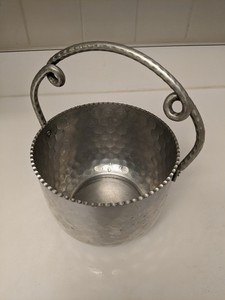 Vintage Cromwell Hand Wrought Aluminum Hammered Ice Bucket