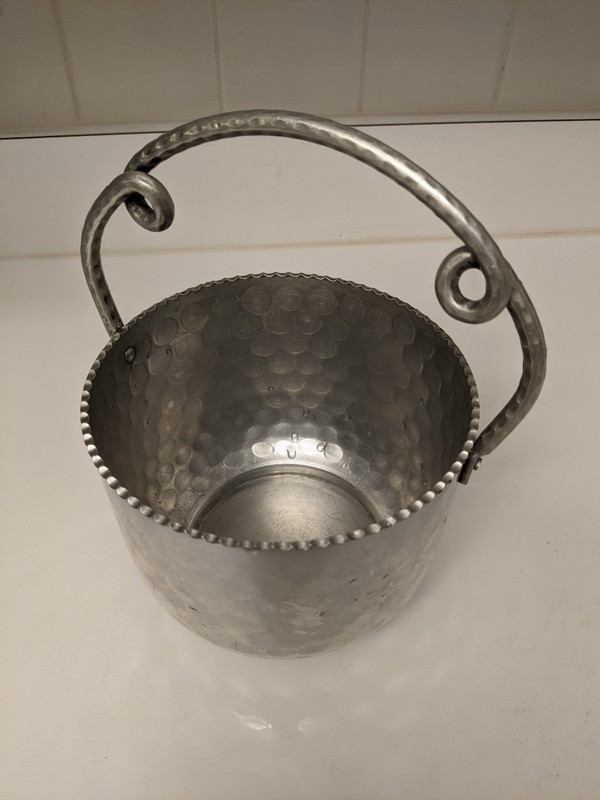 Vintage Cromwell Hand Wrought Aluminum Hammered Ice Bucket