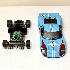 AFX Tomy FORD Gt40 Blue/RED Ken Miles Le Mans WITH RIVETS Mega G HO Slot Car
