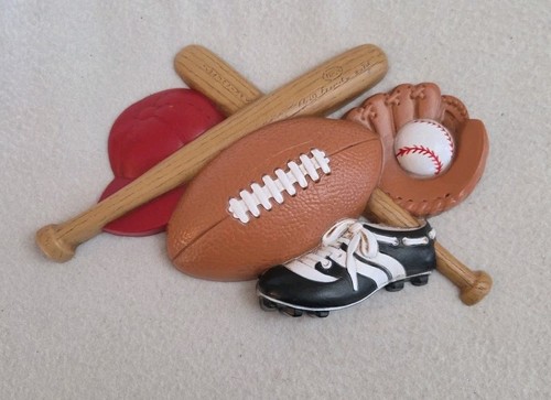 Vintage Burwood Home Interiors Sports Wall Decor Baseball Football USA Man Cave 